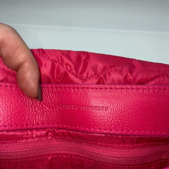 Rebecca Minkoff Quilted Nylon Crossbody Bag - Acid Pink - Picture 8 of 8